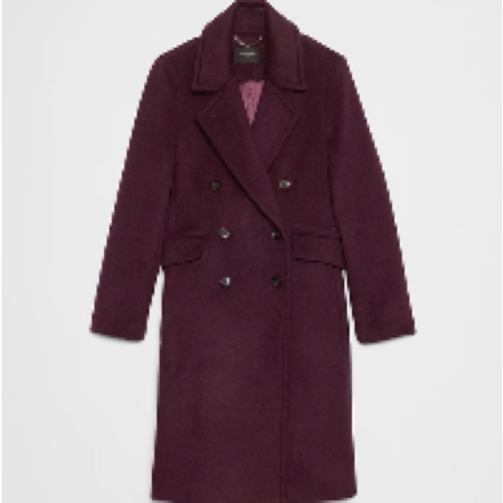 Banana republic NWT Burgundy Timeless top Coat MRP $280 - Picture 2 of 2